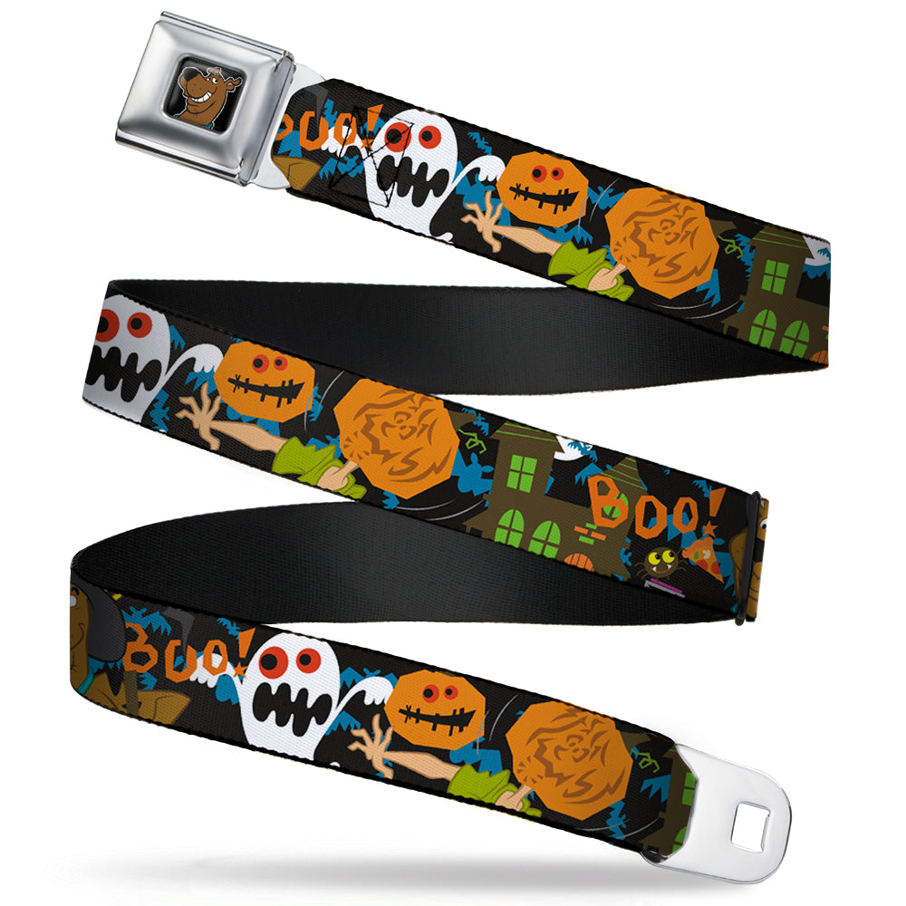 Scooby Doo Face Full Color Black Seatbelt Belt - Scooby Doo Halloween2/Ghosts BOO! Webbing Seatbelt Belts Scooby Doo