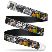 Scooby Doo Face Full Color Black Seatbelt Belt - SCOOBY DOO Group Pose/Bones Webbing Seatbelt Belts Scooby Doo