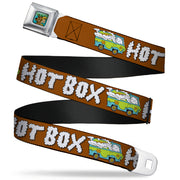 Scooby & Shaggy BAKED Full Color Turquoise Green Seatbelt Belt - Mystery Machine HOT BOXED Clouds Orange/White Webbing Seatbelt Belts Scooby Doo