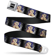 SEXY INK GIRLS Full Color Black White Seatbelt Belt - Rock & Roll Ink Webbing Seatbelt Belts Sexy Ink Girls