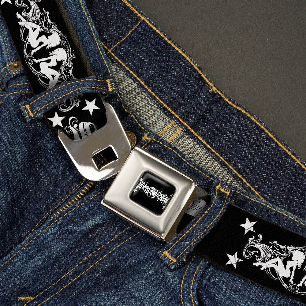 SEXY INK GIRLS Full Color Black White Seatbelt Belt - Sexy Bitch Webbing Seatbelt Belts Sexy Ink Girls