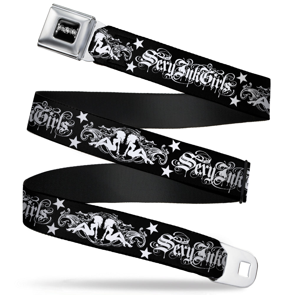 SEXY INK GIRLS Full Color Black White Seatbelt Belt - Sexy Bitch Webbing Seatbelt Belts Sexy Ink Girls