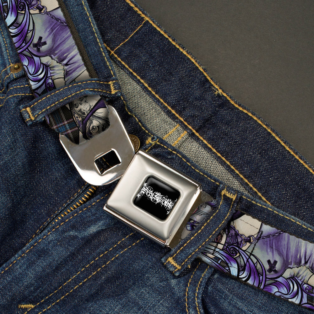 SEXY INK GIRLS Full Color Black White Seatbelt Belt - Sweet Lovely Death Webbing Seatbelt Belts Sexy Ink Girls