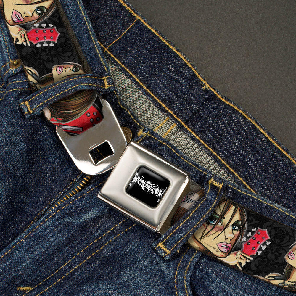 SEXY INK GIRLS Full Color Black White Seatbelt Belt - Jordan Webbing Seatbelt Belts Sexy Ink Girls