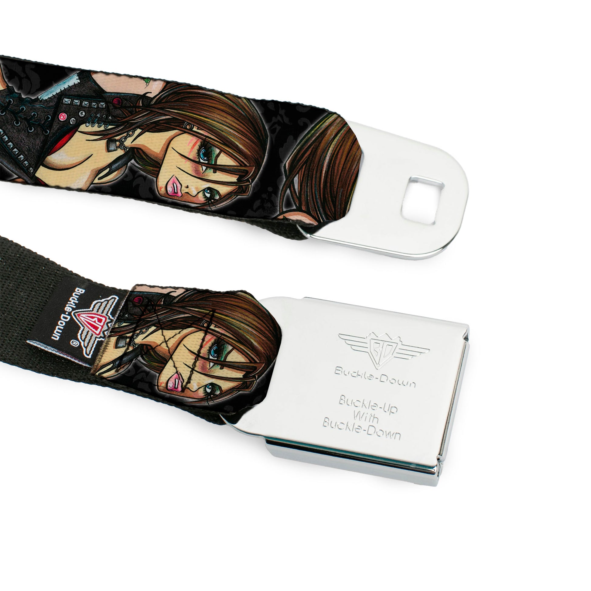 SEXY INK GIRLS Full Color Black White Seatbelt Belt - Jordan Webbing Seatbelt Belts Sexy Ink Girls