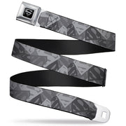 Superman Black Silver Seatbelt Belt - Superman Shield Camouflage Grays Webbing Seatbelt Belts DC Comics