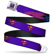 Bizzaro Logo Full Color Blue Seatbelt Belt - Bizzaro Logo w/Bizzaro Pose Webbing Seatbelt Belts DC Comics