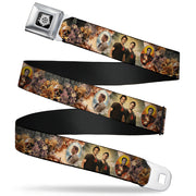 Winchester Logo Full Color Black White Seatbelt Belt - SUPERNATURAL 4-Character Saintly Icons/Skull & Roses Webbing Seatbelt Belts Supernatural