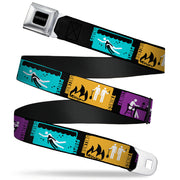 SUPERNATURAL-JOIN THE HUNT Full Color Black White Seatbelt Belt - Supernatural SAVING PEOPLE-HUNTING THINGS-FAMILY BUSINESS Blocks Black/Teal/Gold/Purple/White Webbing Seatbelt Belts Supernatural