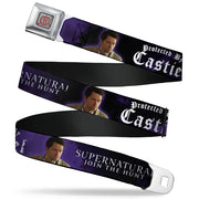 Supernatural Angel Banishing Symbol Full Color White Red Seatbelt Belt - SUPERNATURAL-PROTECTED BY CASTIEL/Pose Black/Purple/White Webbing Seatbelt Belts Supernatural