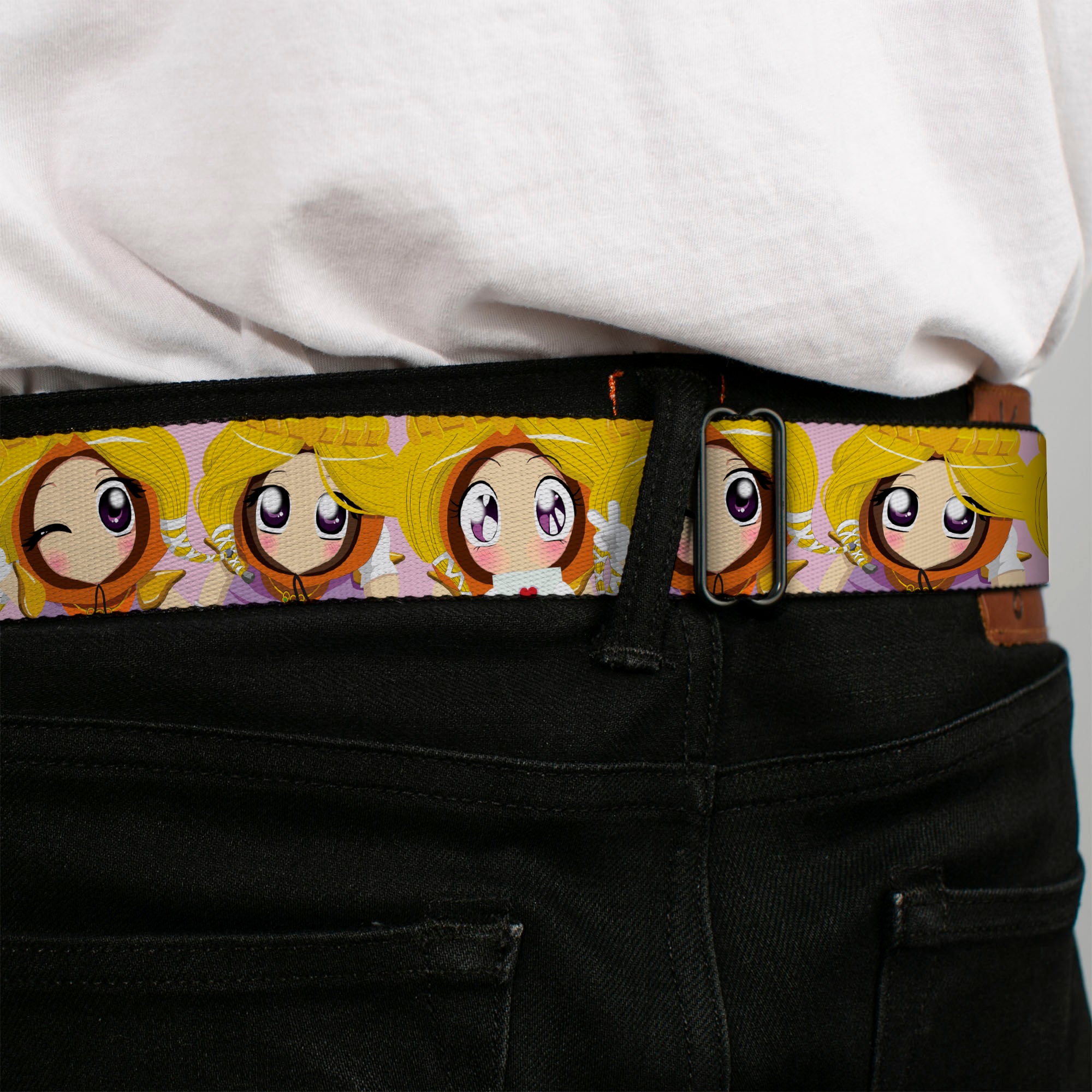 SOUTH PARK Title Logo Full Color Pink/White Seatbelt Belt - South Park Princess Kenny Expressions Pink Webbing Seatbelt Belts South Park