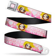 SOUTH PARK Title Logo Full Color Pink/White Seatbelt Belt - South Park PRINCESS KENNY Poses and Text Pinks/White Webbing Seatbelt Belts South Park