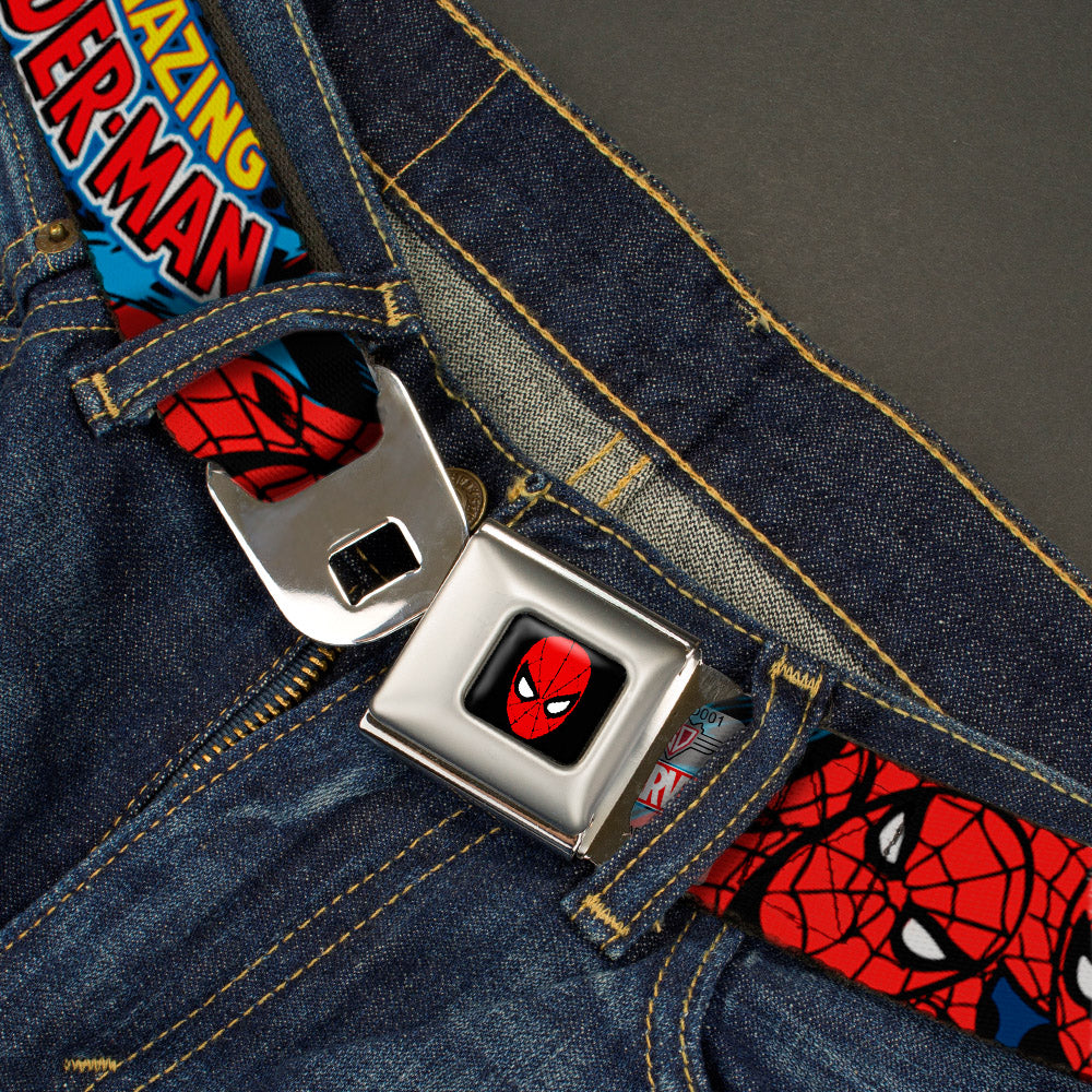 Spider-Man Full Color Seatbelt Belt - Amazing Spider-Man Webbing Seatbelt Belts Marvel Comics