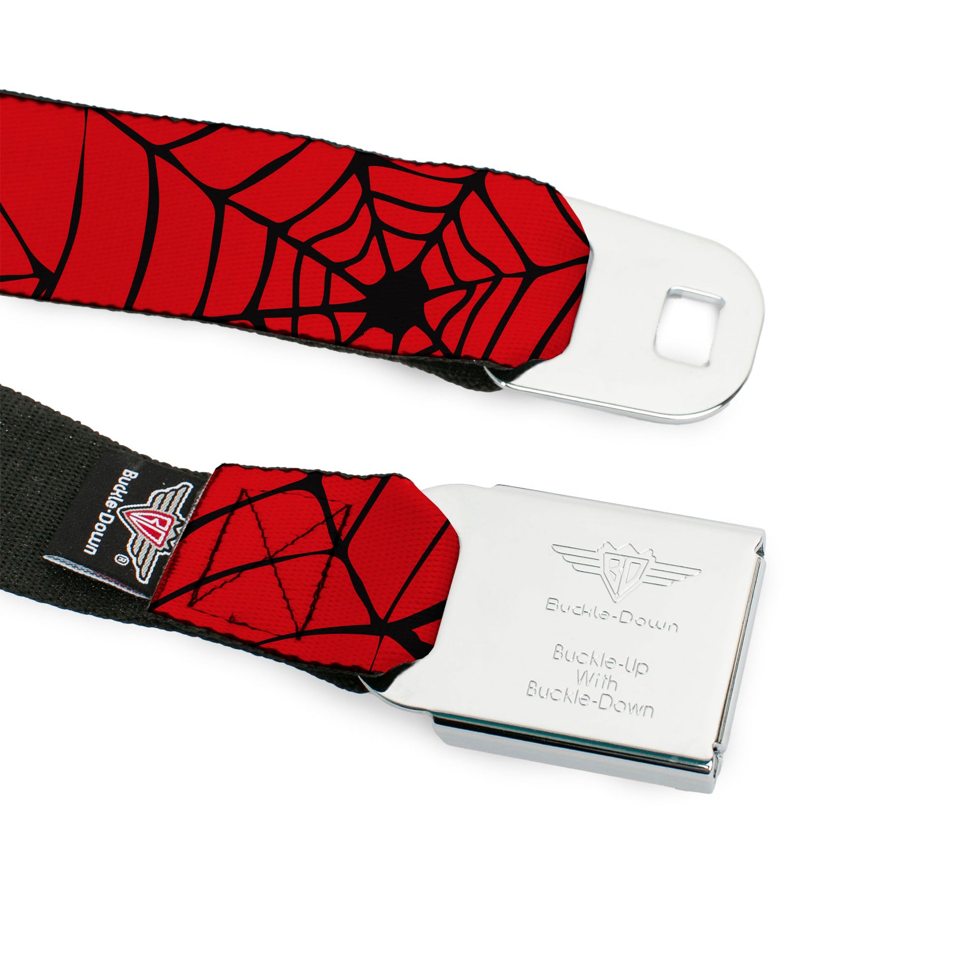Spider-Man Full Color Seatbelt Belt - Spiderweb Red/Black Webbing Seatbelt Belts Marvel Comics