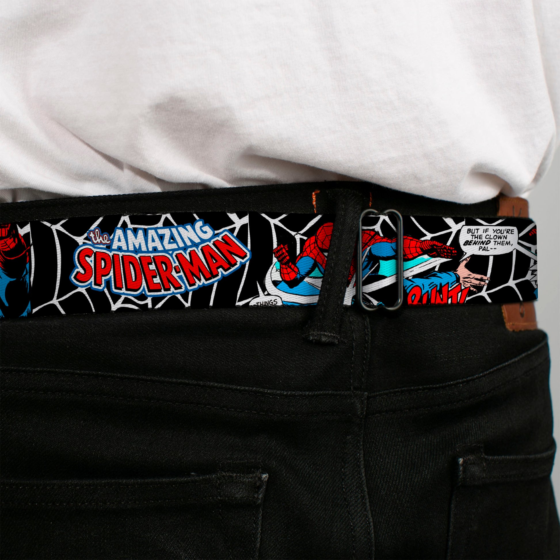 Spider-Man Full Color Seatbelt Belt - Spider-Man in Action2 w/AMAZING SPIDER-MAN Webbing Seatbelt Belts Marvel Comics