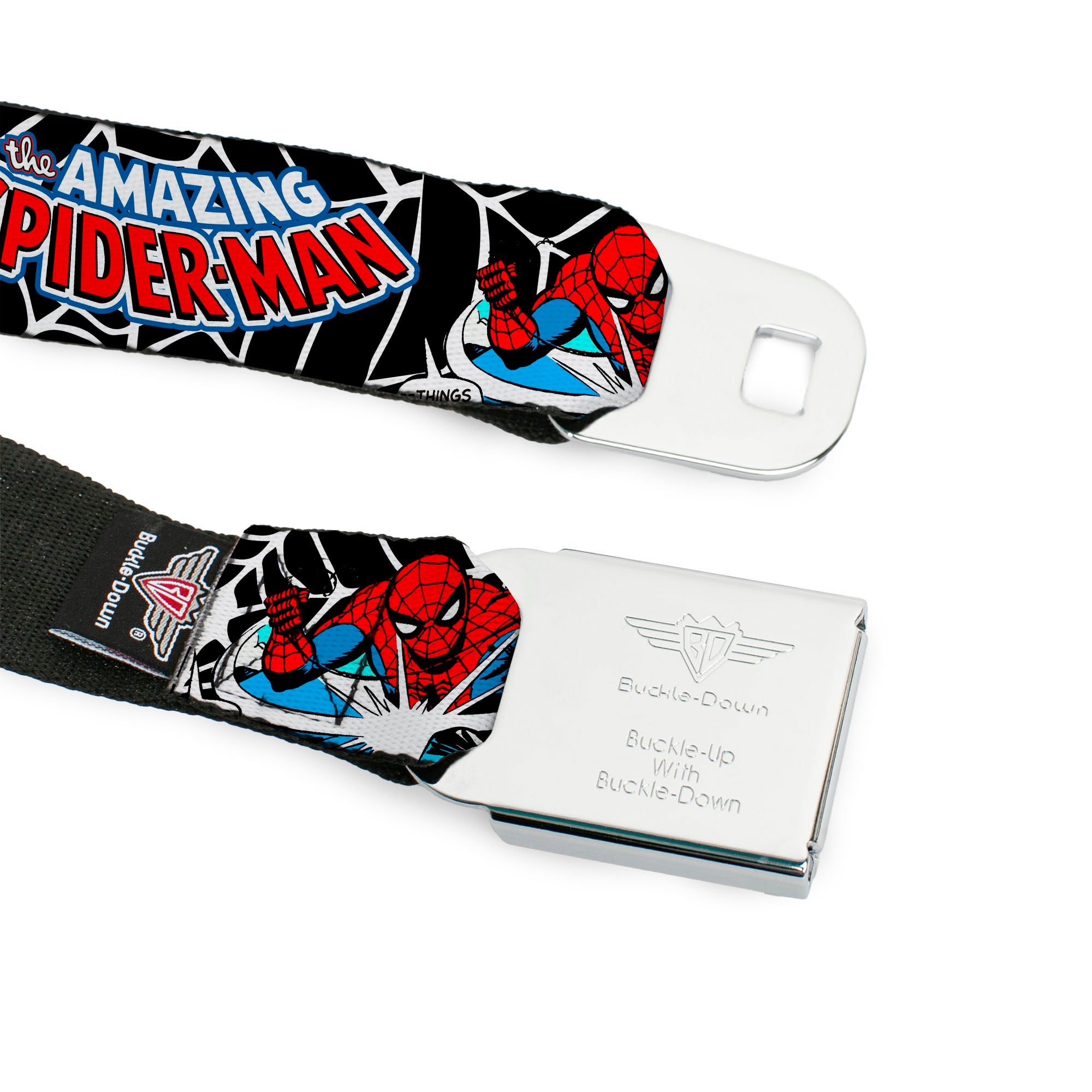 Spider-Man Full Color Seatbelt Belt - Spider-Man in Action2 w/AMAZING SPIDER-MAN Webbing Seatbelt Belts Marvel Comics