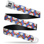 SOUTH PARK Title Logo Full Color Black/White Seatbelt Belt - South Park Chef Pose Flips Blue Webbing Seatbelt Belts South Park