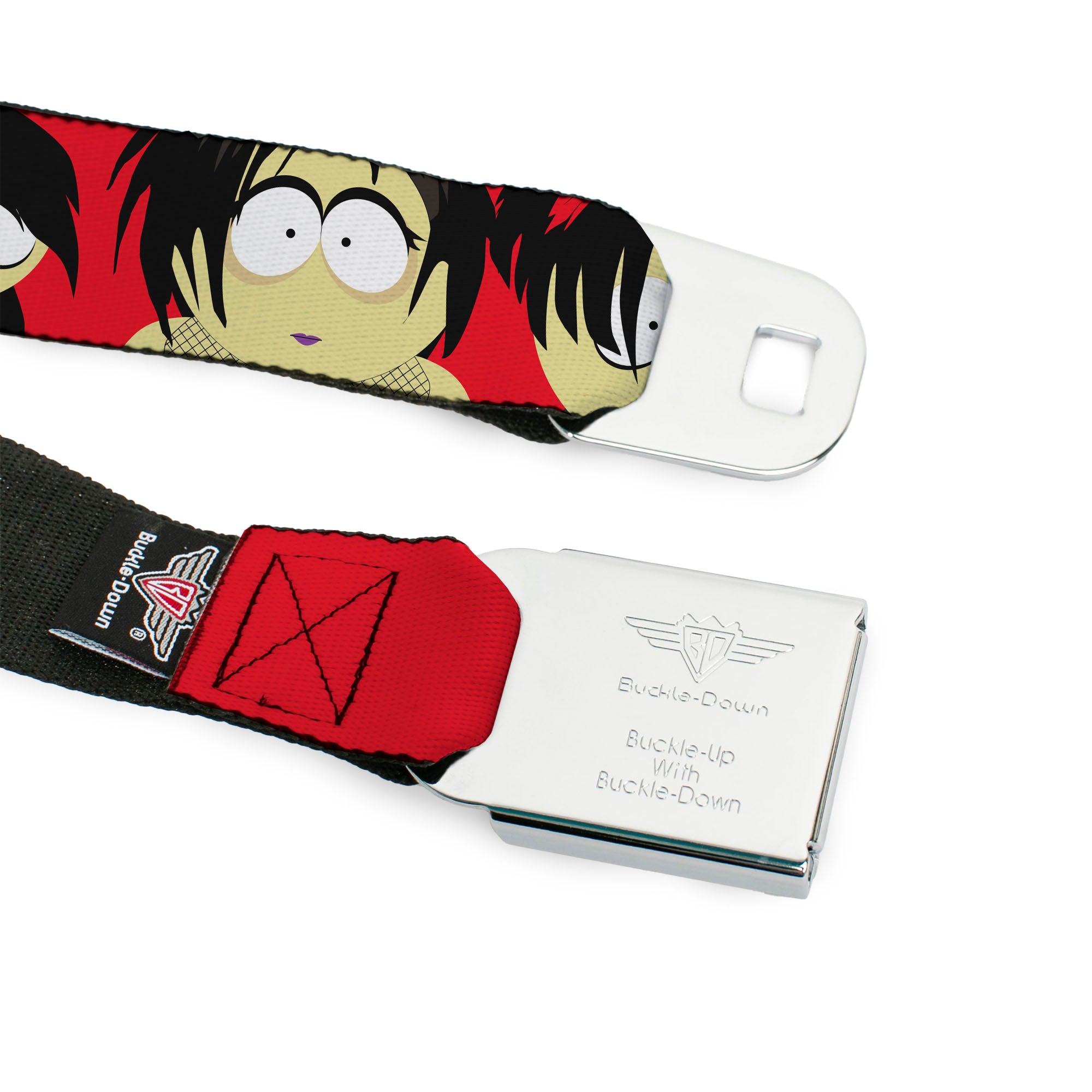 SOUTH PARK Title Logo Full Color Black/White Seatbelt Belt - South Park Goth Kids Expressions Red Webbing Seatbelt Belts South Park