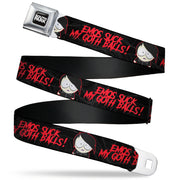 SOUTH PARK Title Logo Full Color Black/White Seatbelt Belt - South Park Goth Firkle EMOS SUCKS MY GOTH BALLS! Black/Gray/Red Webbing Seatbelt Belts South Park