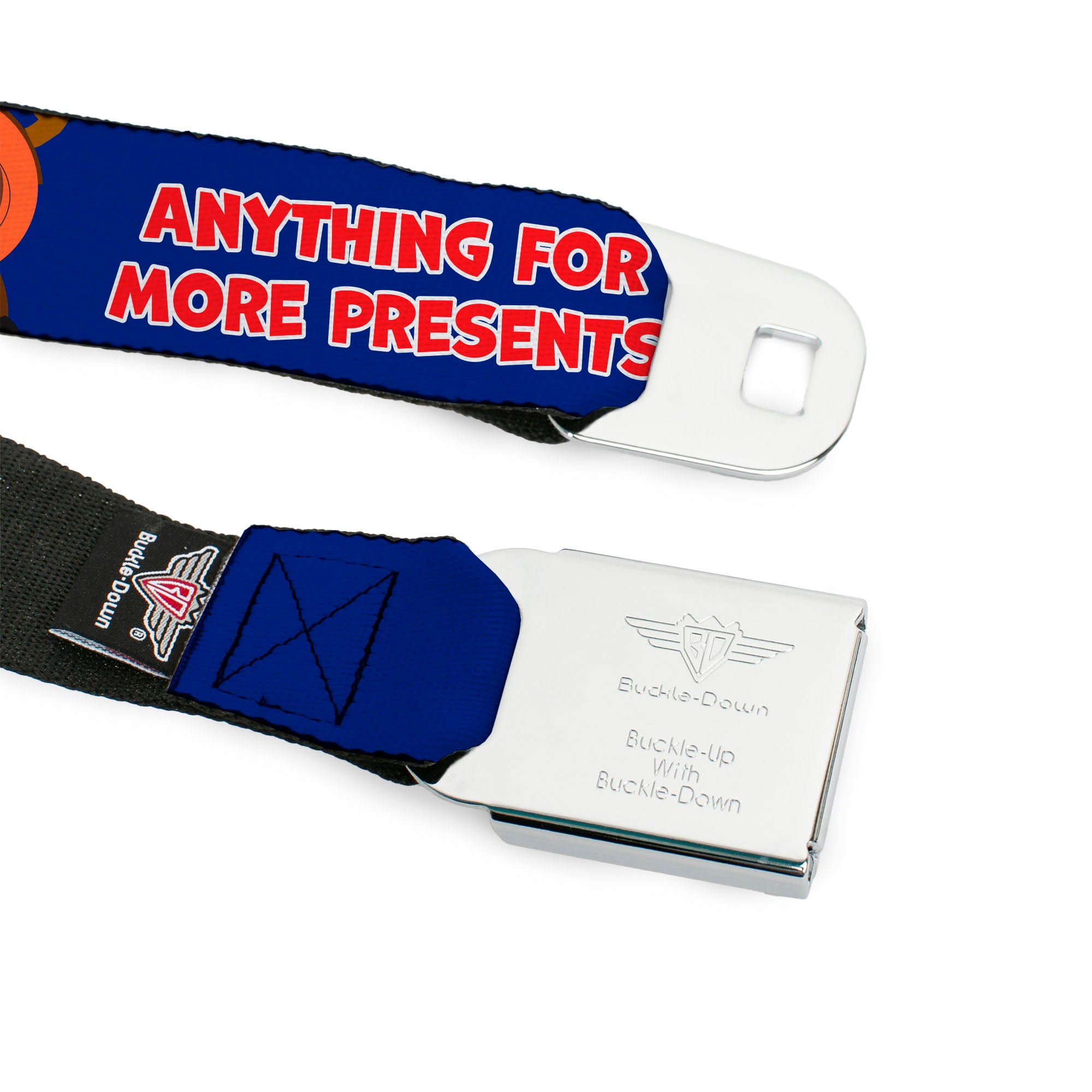 SOUTH PARK Title Logo Full Color Black/White Seatbelt Belt - South Park Boys ANYTHING FOR MORE PRESENTS Pose Blue Webbing Seatbelt Belts South Park
