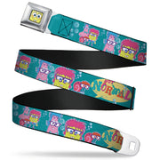 Sponge Bob Face CLOSE-UP Full Color Seatbelt Belt - Patrick, SpongeBob & Gary NOT NORMAL Aqua Webbing Seatbelt Belts SpongeBob SquarePants