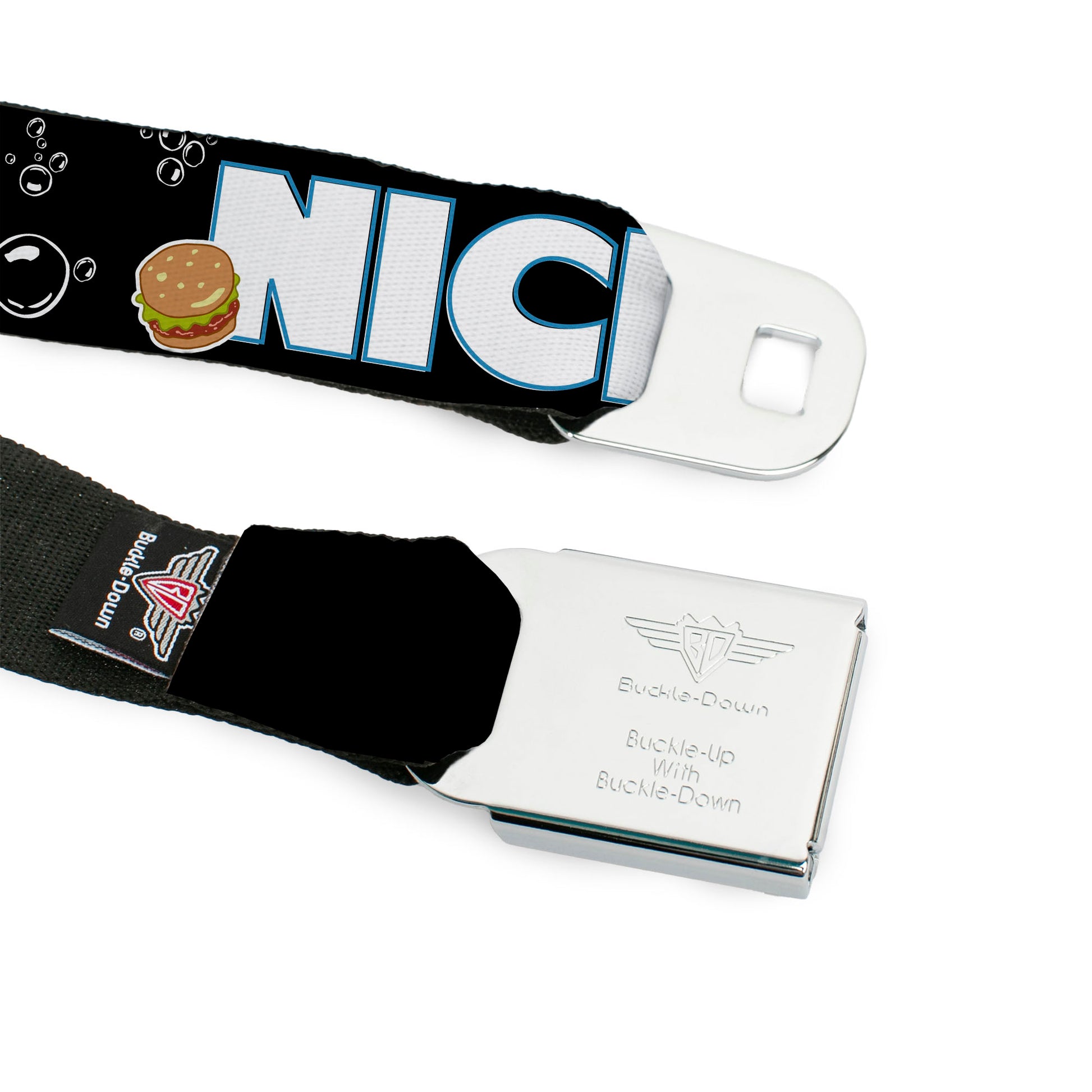 Sponge Bob Face CLOSE-UP Full Color Seatbelt Belt - SpongeBob & Krabby Patty NICE BUNS Webbing Seatbelt Belts SpongeBob SquarePants