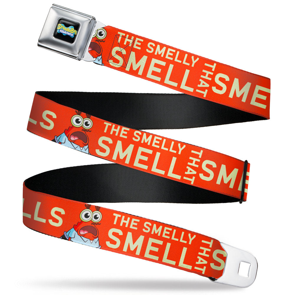 SpongeBob SquarePants Logo Full Color Black/Blues Seatbelt Belt - SpongeBob Mr. Krabs THE SMELLY SMELL THAT SMELLS Pose Orange Webbing Seatbelt Belts SpongeBob SquarePants