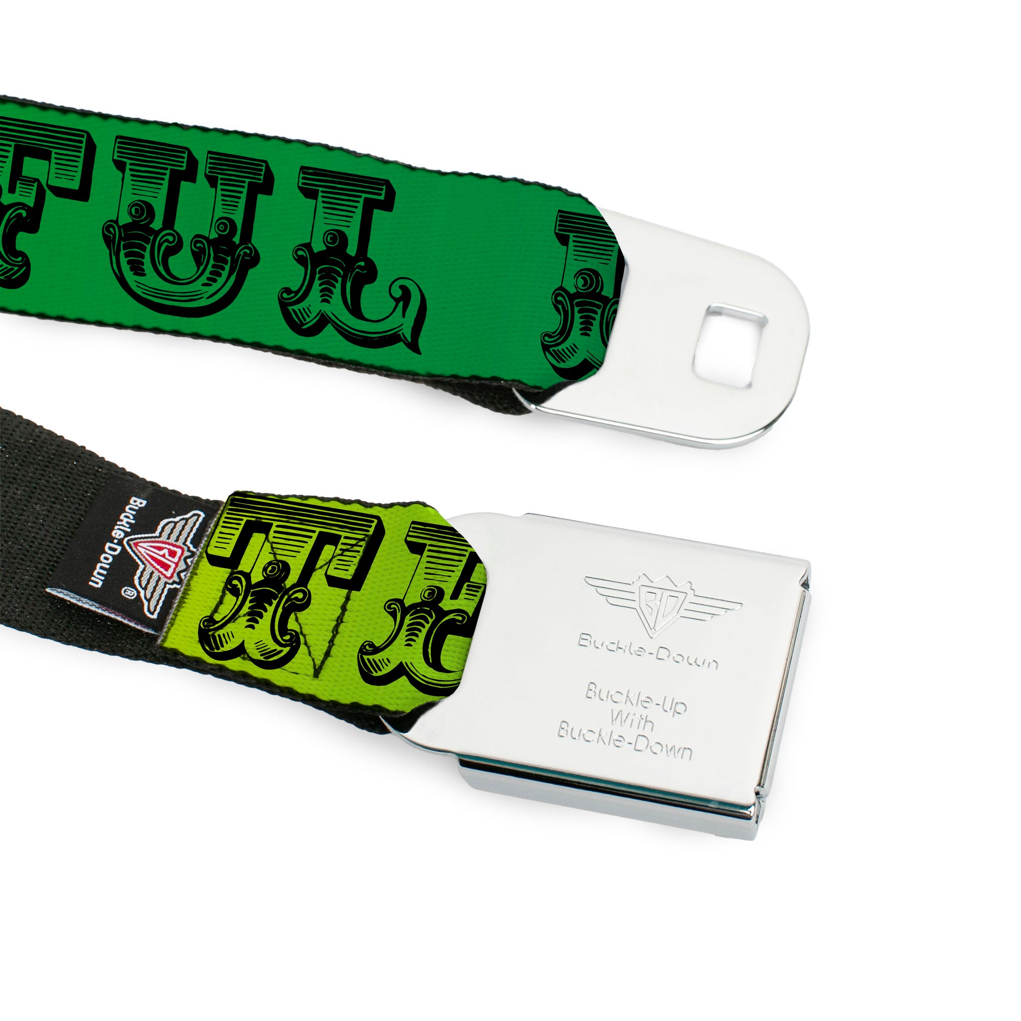 Steal Your Face Seatbelt Belt - Grateful Dead Text w/Skull & Roses Rainbow Fade Webbing Seatbelt Belts Grateful Dead