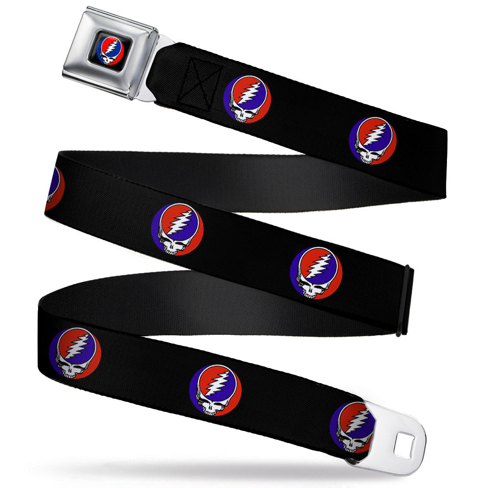 Steal Your Face Seatbelt Belt - Steal Your Face Repeat Black/Color Webbing Seatbelt Belts Grateful Dead