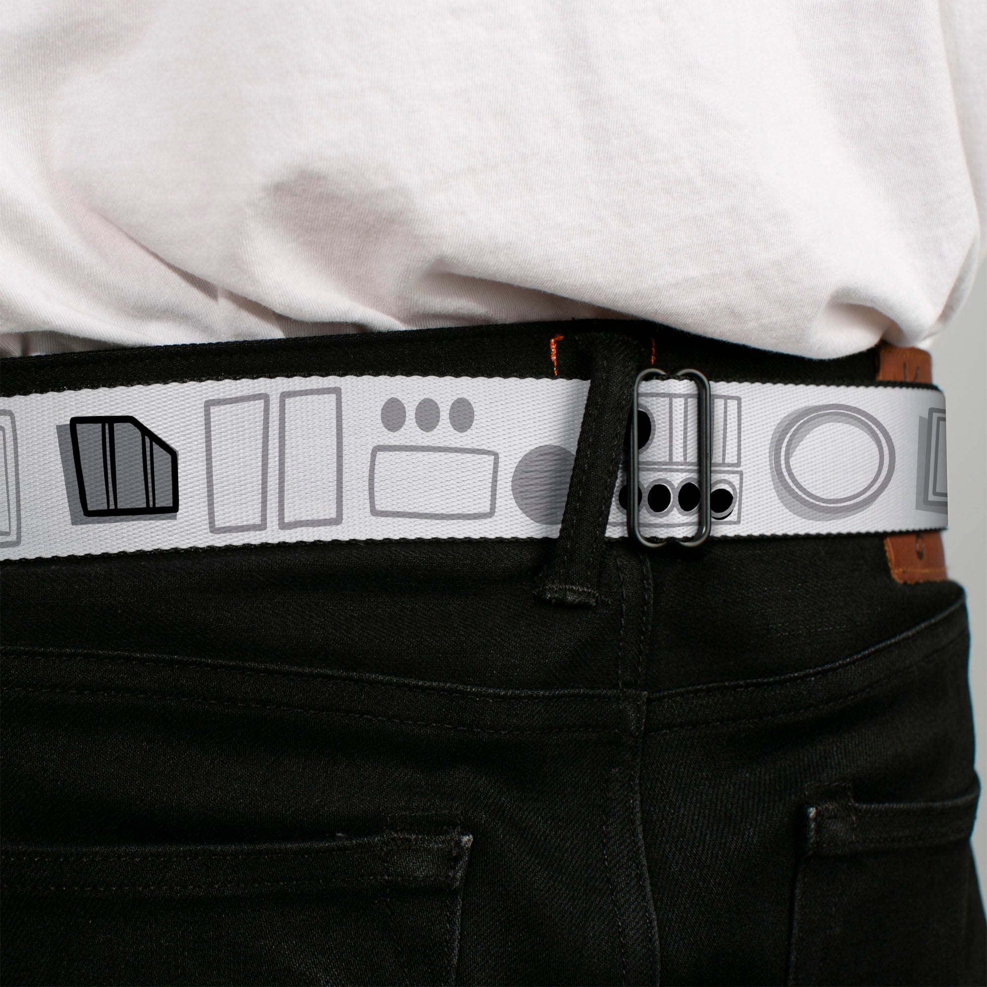 Star Wars Stormtrooper Face Full Color White/Black/Grays Seatbelt Belt - Star Wars Stormtroopers Utility Belt2 Bounding White/Grays/Black Webbing Seatbelt Belts Star Wars