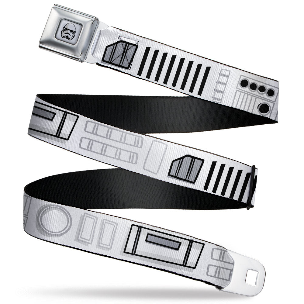 Star Wars Stormtrooper Face Full Color White/Black/Grays Seatbelt Belt - Star Wars Stormtroopers Utility Belt2 Bounding White/Grays/Black Webbing Seatbelt Belts Star Wars