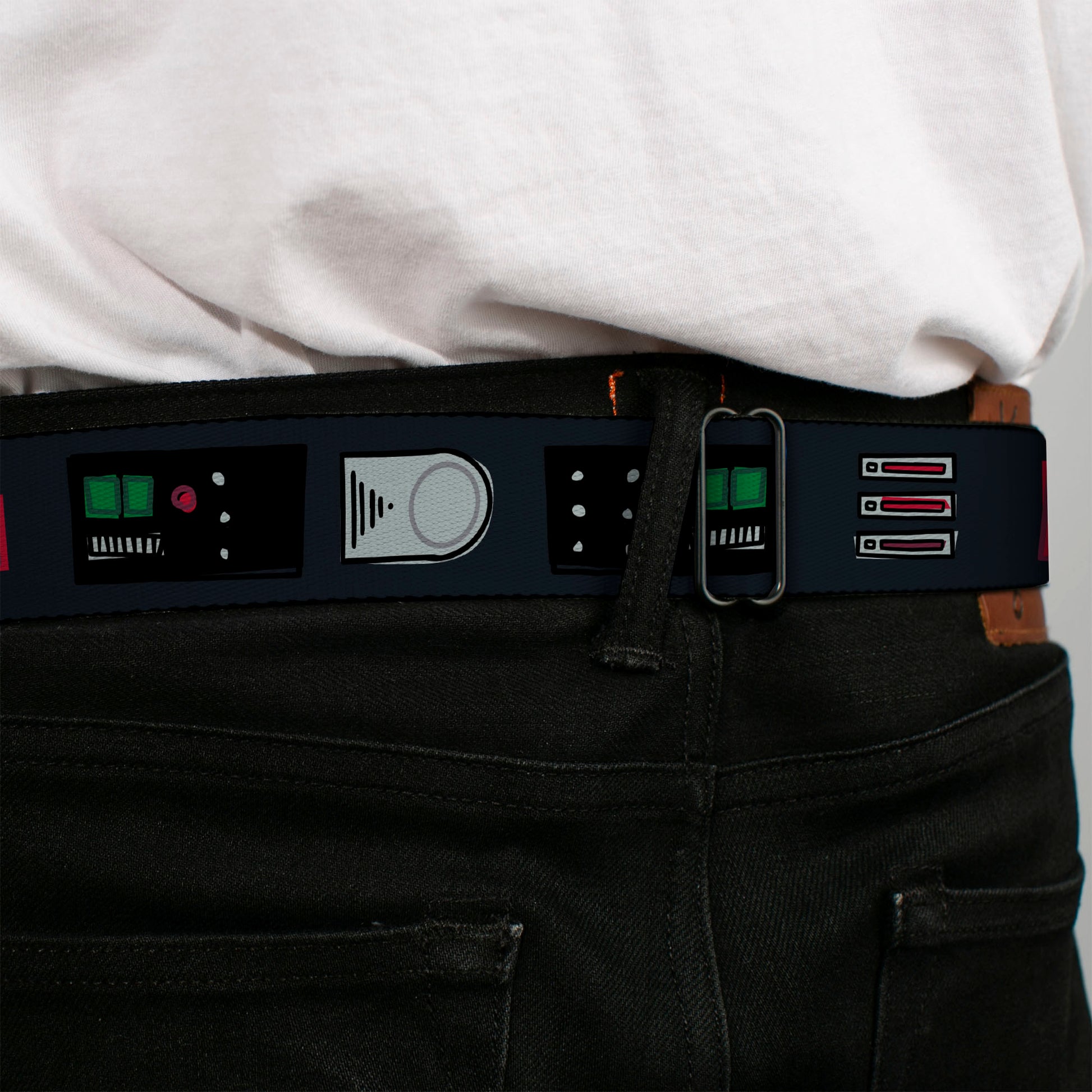 Star Wars Darth Vader Face Full Color Red Seatbelt Belt - Star Wars Darth Vader Utility Belt Bounding3 Black/Grays/Reds/Greens Webbing Seatbelt Belts Star Wars