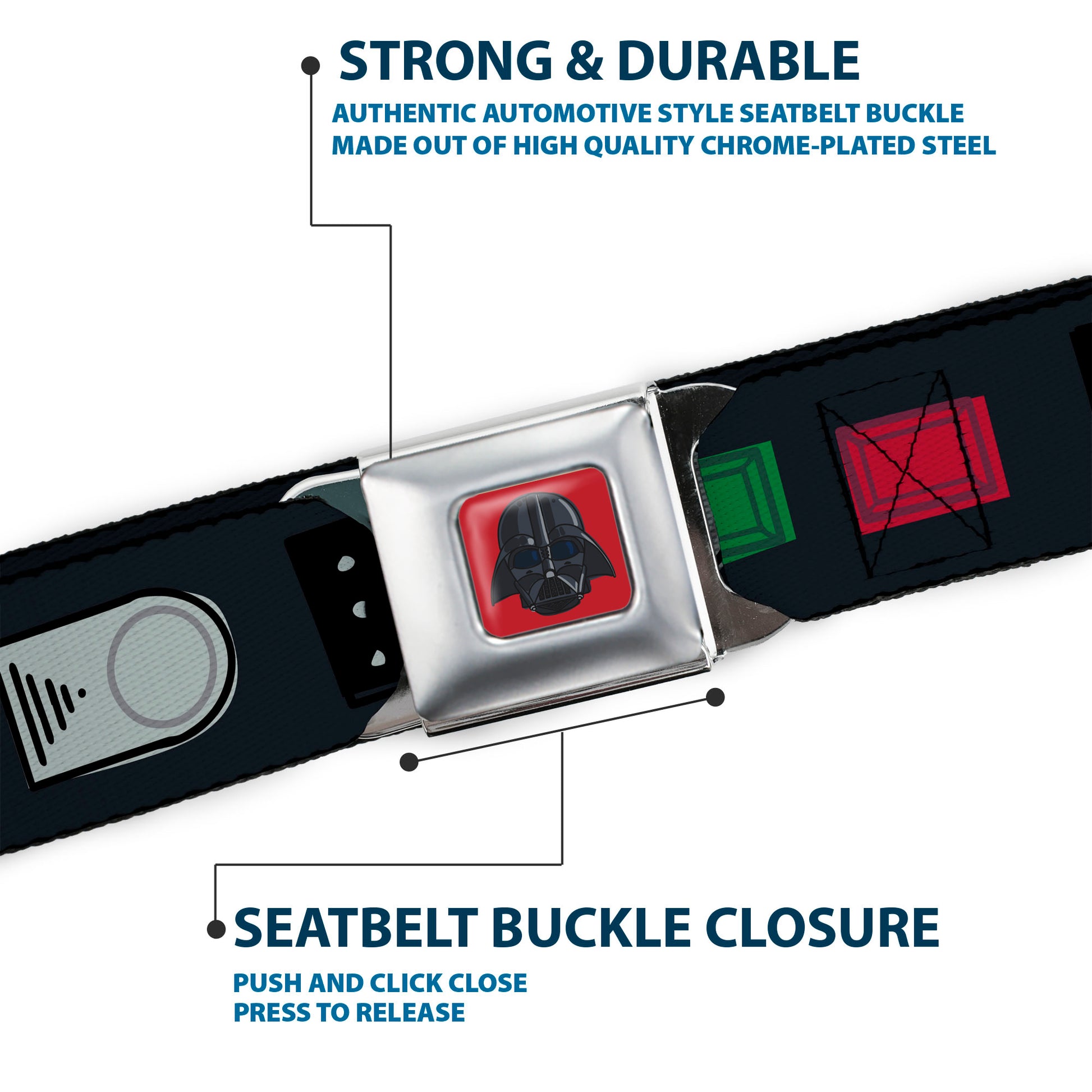 Star Wars Darth Vader Face Full Color Red Seatbelt Belt - Star Wars Darth Vader Utility Belt Bounding3 Black/Grays/Reds/Greens Webbing Seatbelt Belts Star Wars