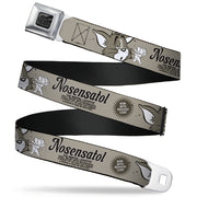 Tom and Jerry Logo Full Color Black Red Seatbelt Belt - Tom & Jerry NOSENATOL THE MENTAL LAXATIVE Grays/White/Black Webbing Seatbelt Belts Tom and Jerry