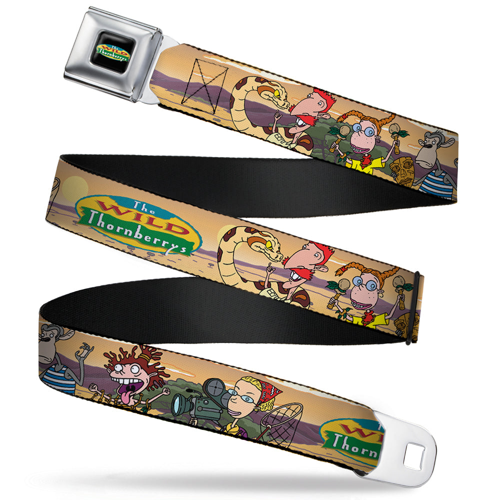 The Wild Thornberry's Logo Full Color Seatbelt Belt - The Wild Thornberry's Adventure Pose1 Tans Webbing Seatbelt Belts The Wild Thornberrys