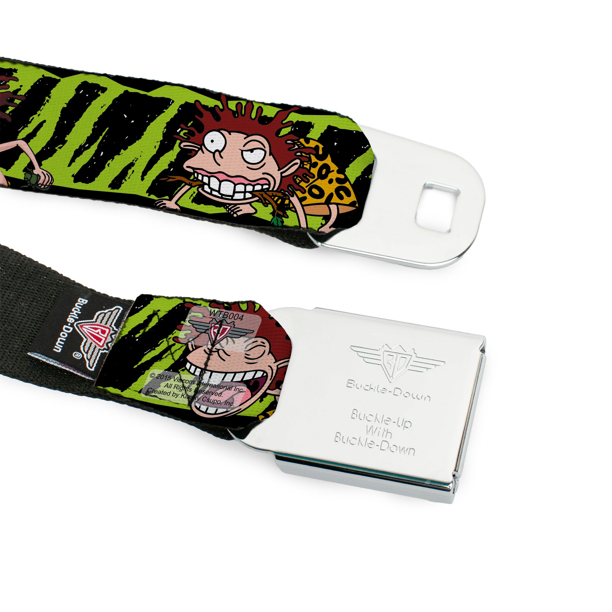 The Wild Thornberry's Logo Full Color Seatbelt Belt - Donnie Thornberry Wild Poses/Stripe Black/Green Webbing Seatbelt Belts The Wild Thornberrys