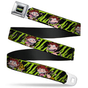 The Wild Thornberry's Logo Full Color Seatbelt Belt - Donnie Thornberry Wild Poses/Stripe Black/Green Webbing Seatbelt Belts The Wild Thornberrys