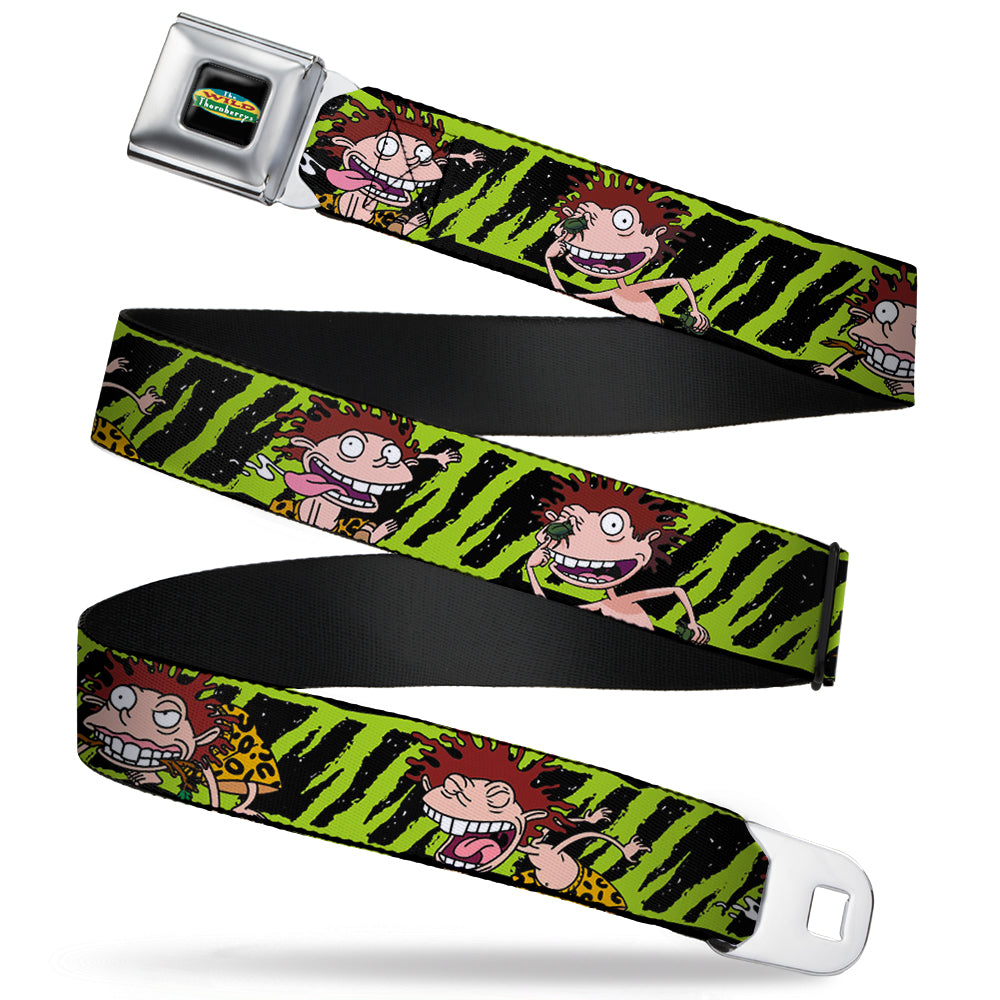 The Wild Thornberry's Logo Full Color Seatbelt Belt - Donnie Thornberry Wild Poses/Stripe Black/Green Webbing Seatbelt Belts The Wild Thornberrys