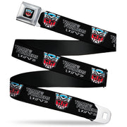Transformers Autobots Icon Full Color Black/Blues/Red/White Seatbelt Belt - TRANSFORMERS Autobots Cybertronian Icon Black/Blues/Red/White Webbing Seatbelt Belts Hasbro