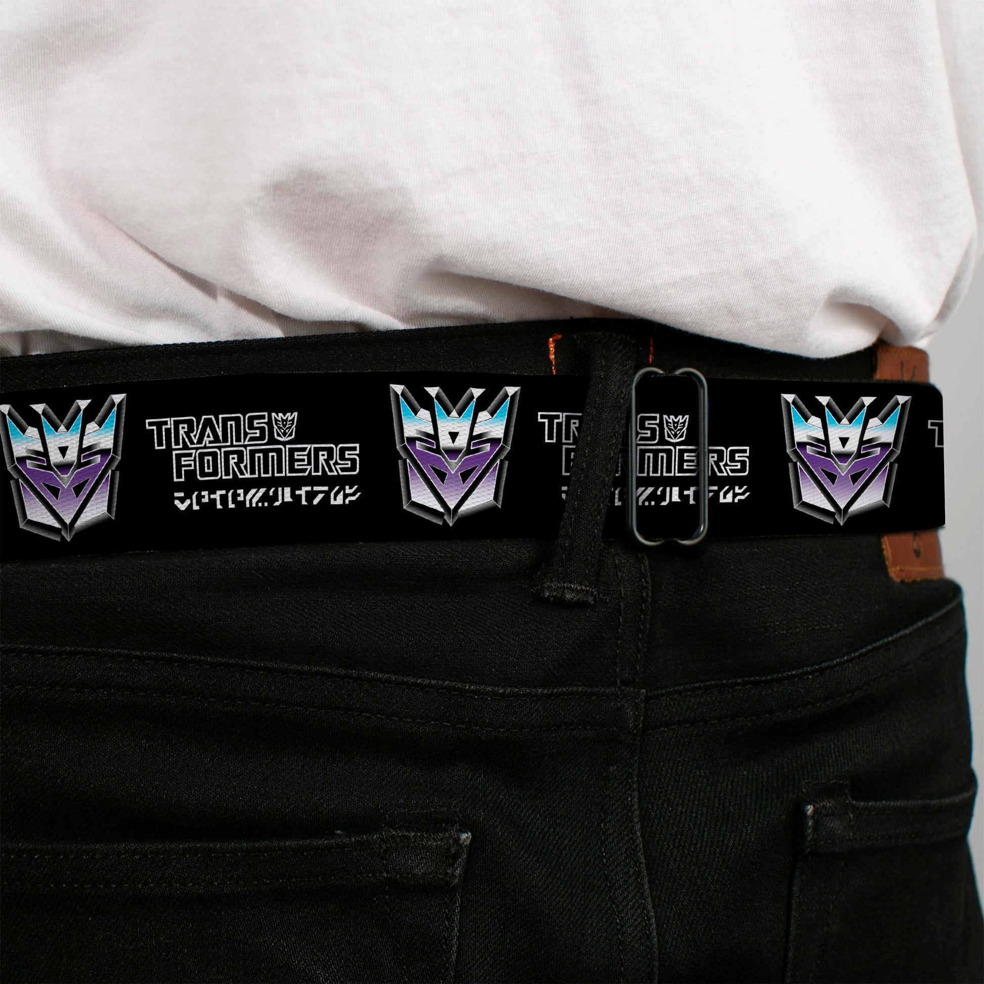 Transformers Decepticons Icon Full Color Black/Grays/Purples Seatbelt Belt - TRANSFORMERS Decepticons Cybertronian Icon Black/Grays/Purples Webbing Seatbelt Belts Hasbro