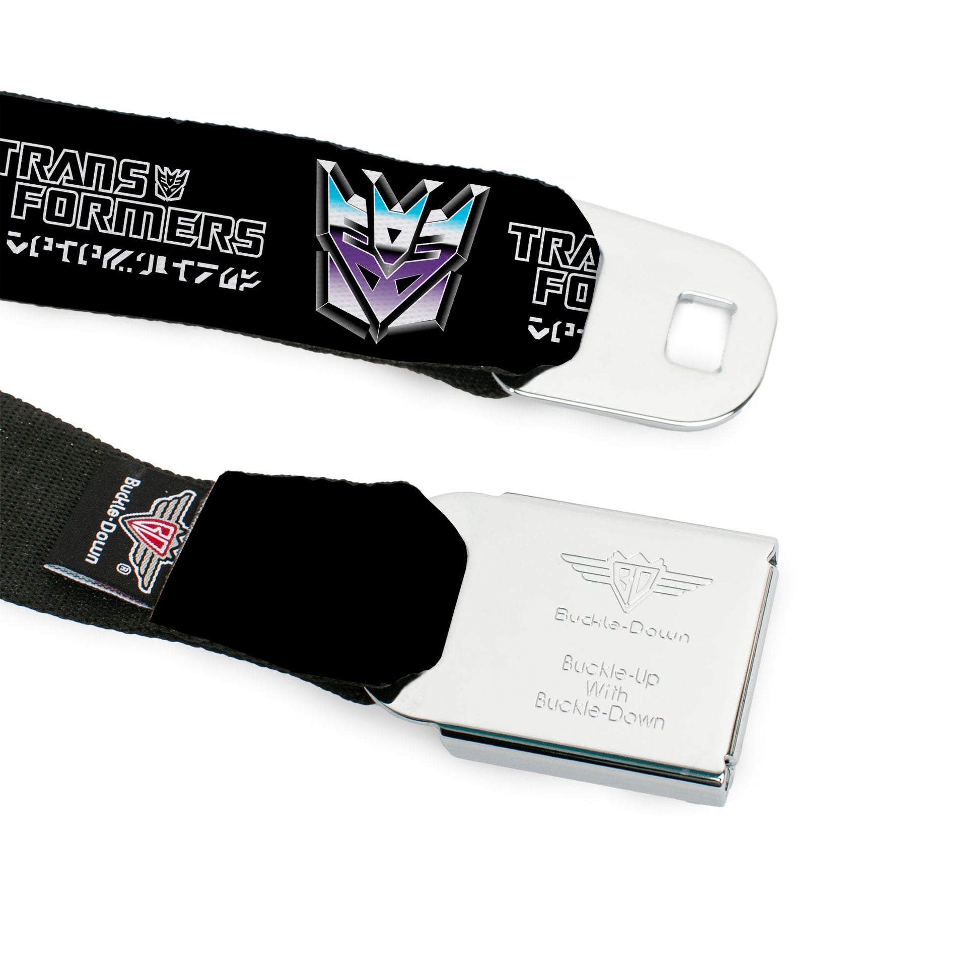 Transformers Decepticons Icon Full Color Black/Grays/Purples Seatbelt Belt - TRANSFORMERS Decepticons Cybertronian Icon Black/Grays/Purples Webbing Seatbelt Belts Hasbro