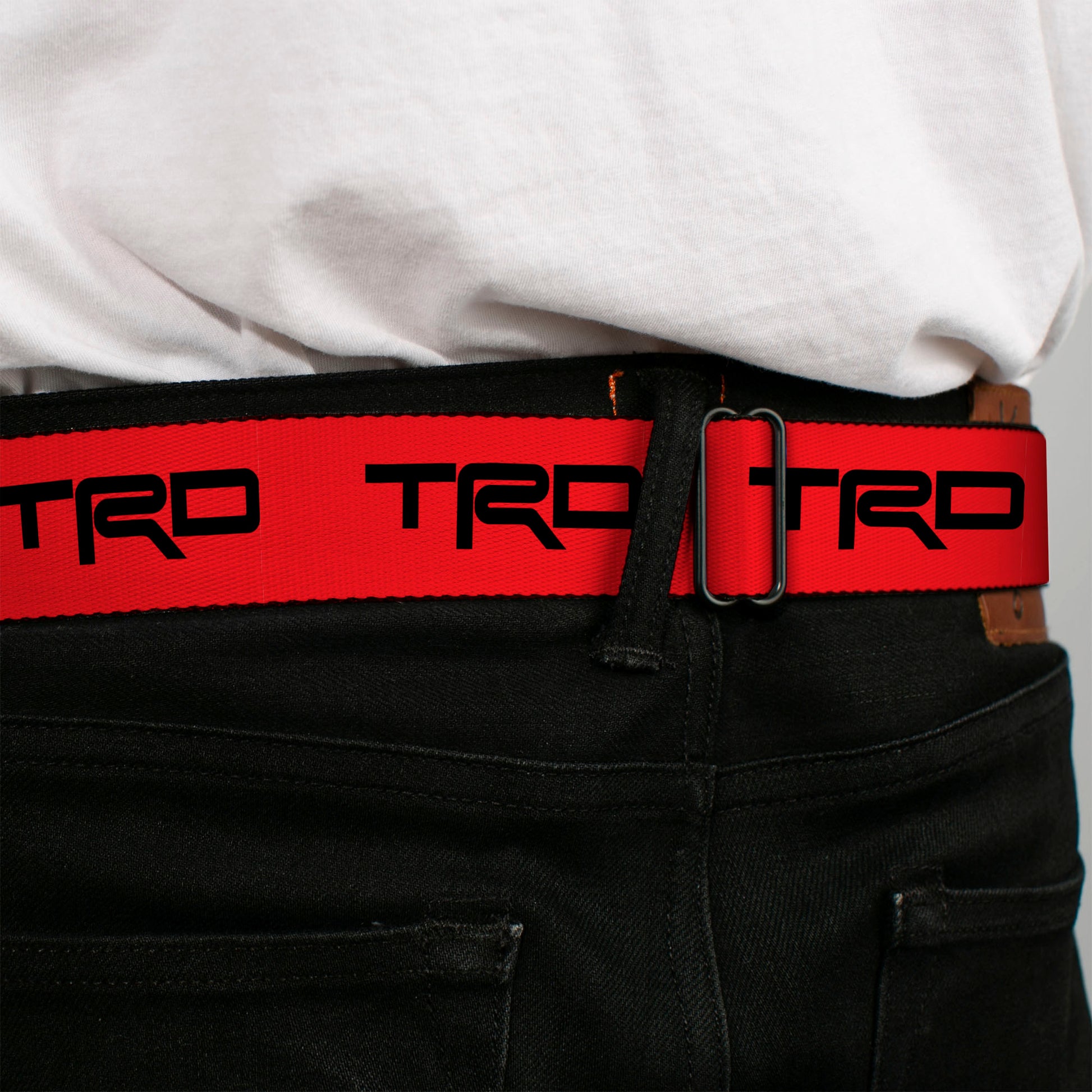 Toyota Racing Development TRD Logo Full Color Red/Black Seatbelt Belt - TRD Logo Red/Black Webbing Seatbelt Belts Toyota