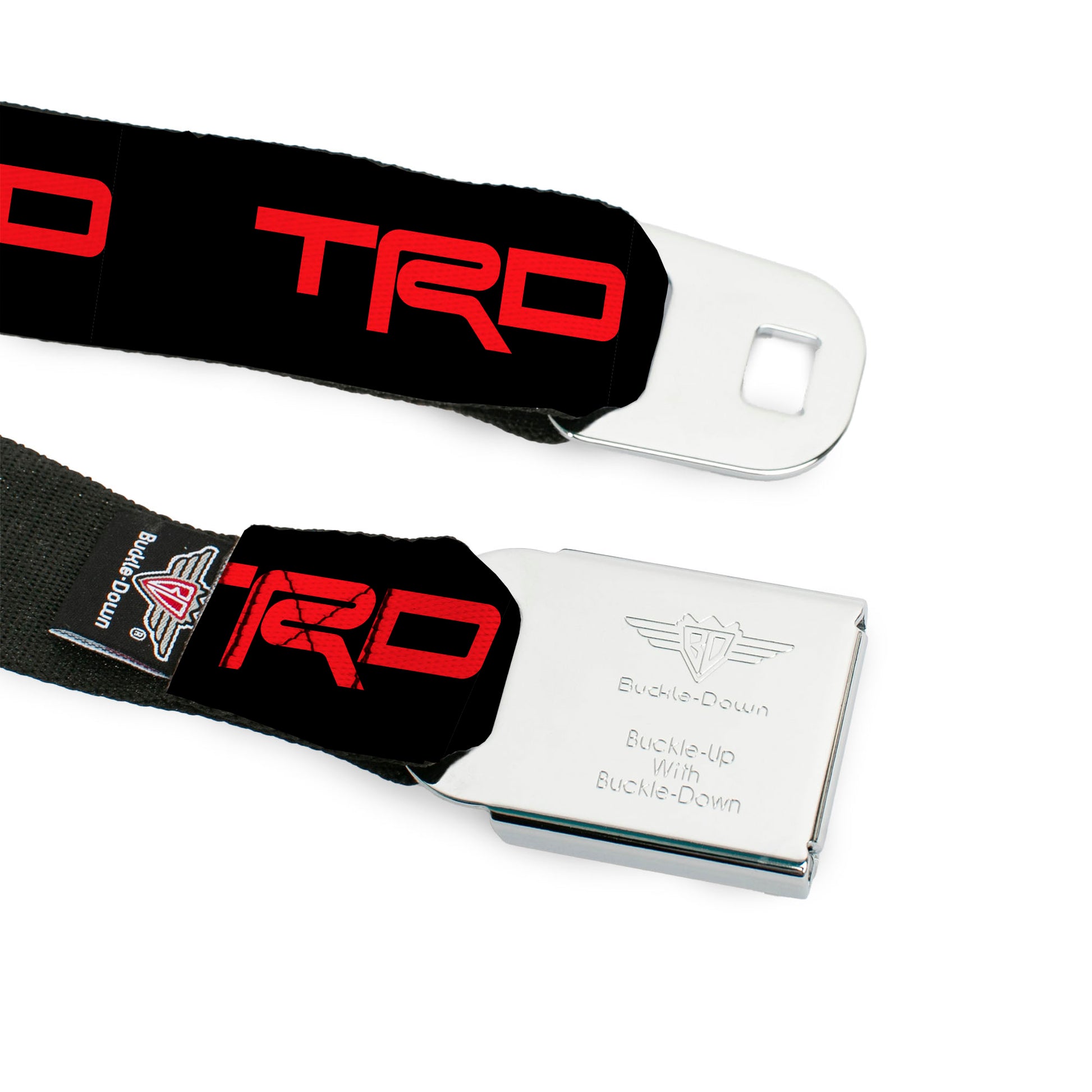 Toyota Racing Development TRD Logo Full Color Black/Red Seatbelt Belt - Toyota Racing Development TRD Logo Black/Red Webbing Seatbelt Belts Toyota