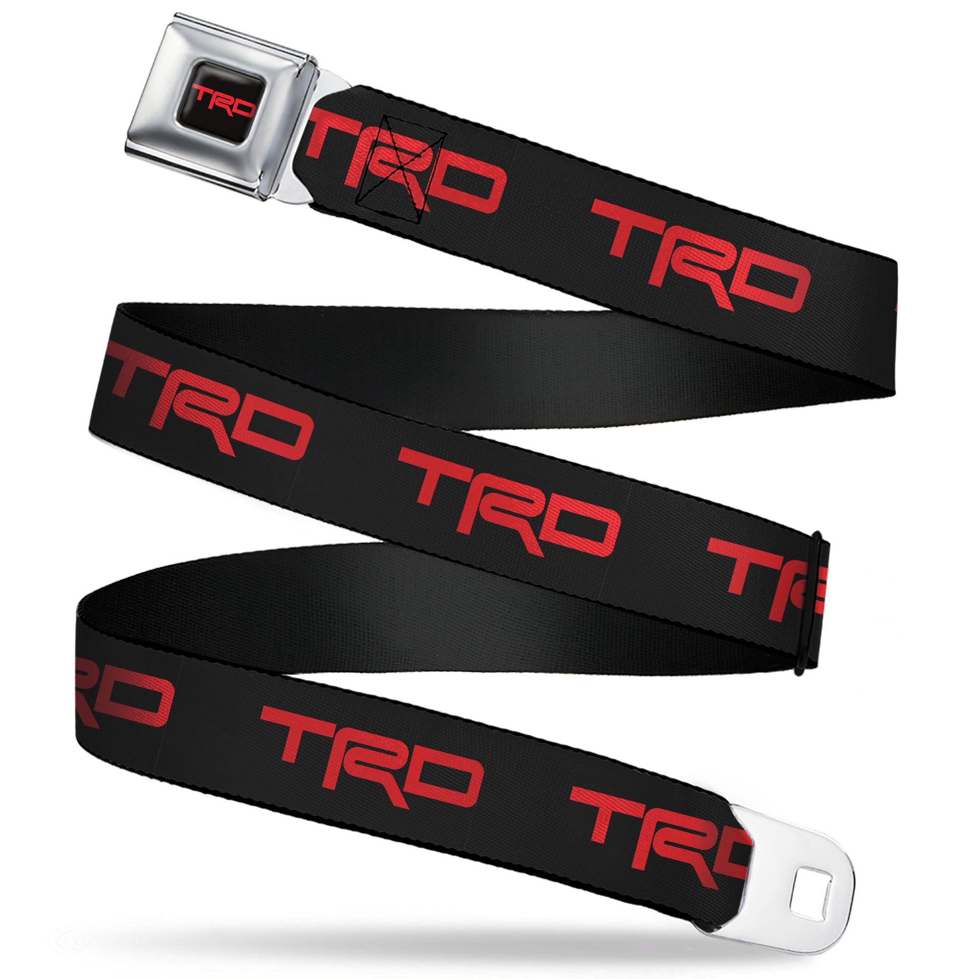 Toyota Racing Development TRD Logo Full Color Black/Red Seatbelt Belt - Toyota Racing Development TRD Logo Black/Red Webbing Seatbelt Belts Toyota