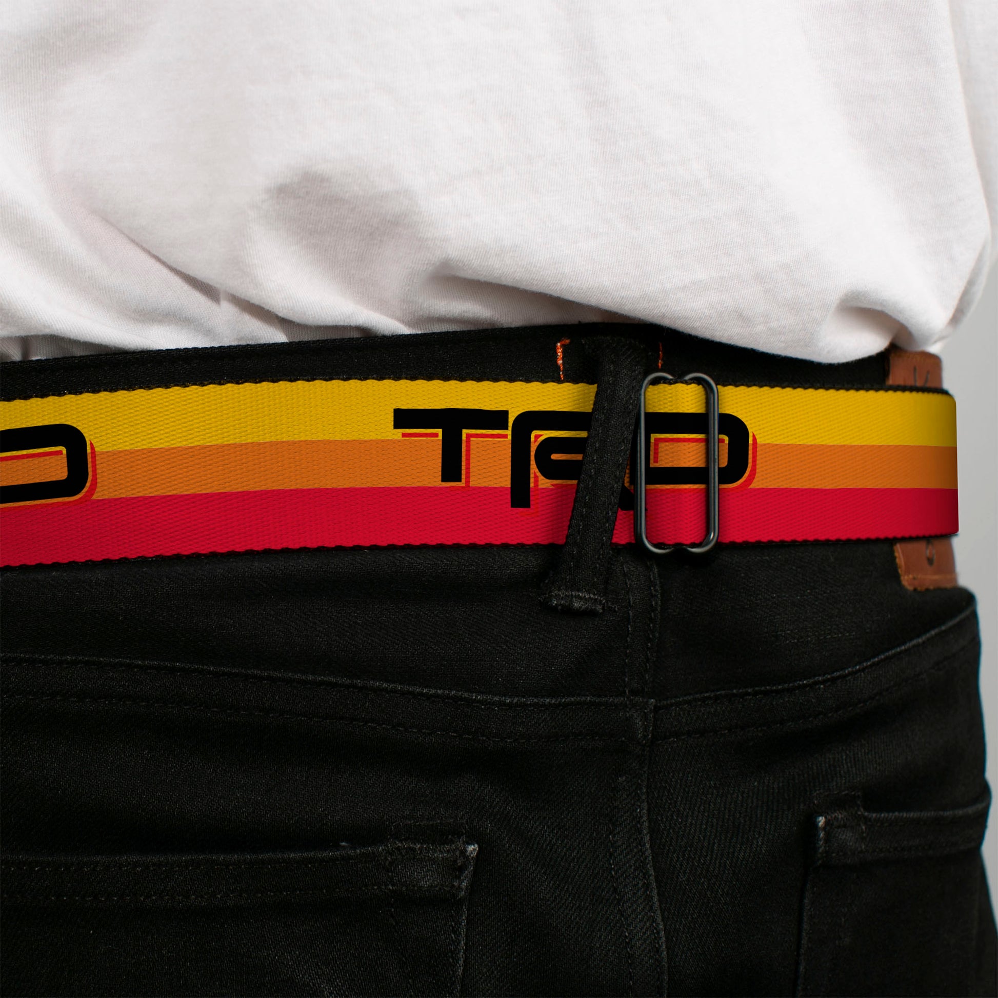 Toyota Logo Full Color Black/Red Seatbelt Belt - Toyota Racing Development TRD Logo Rally Stripe Sunset Webbing Seatbelt Belts Toyota