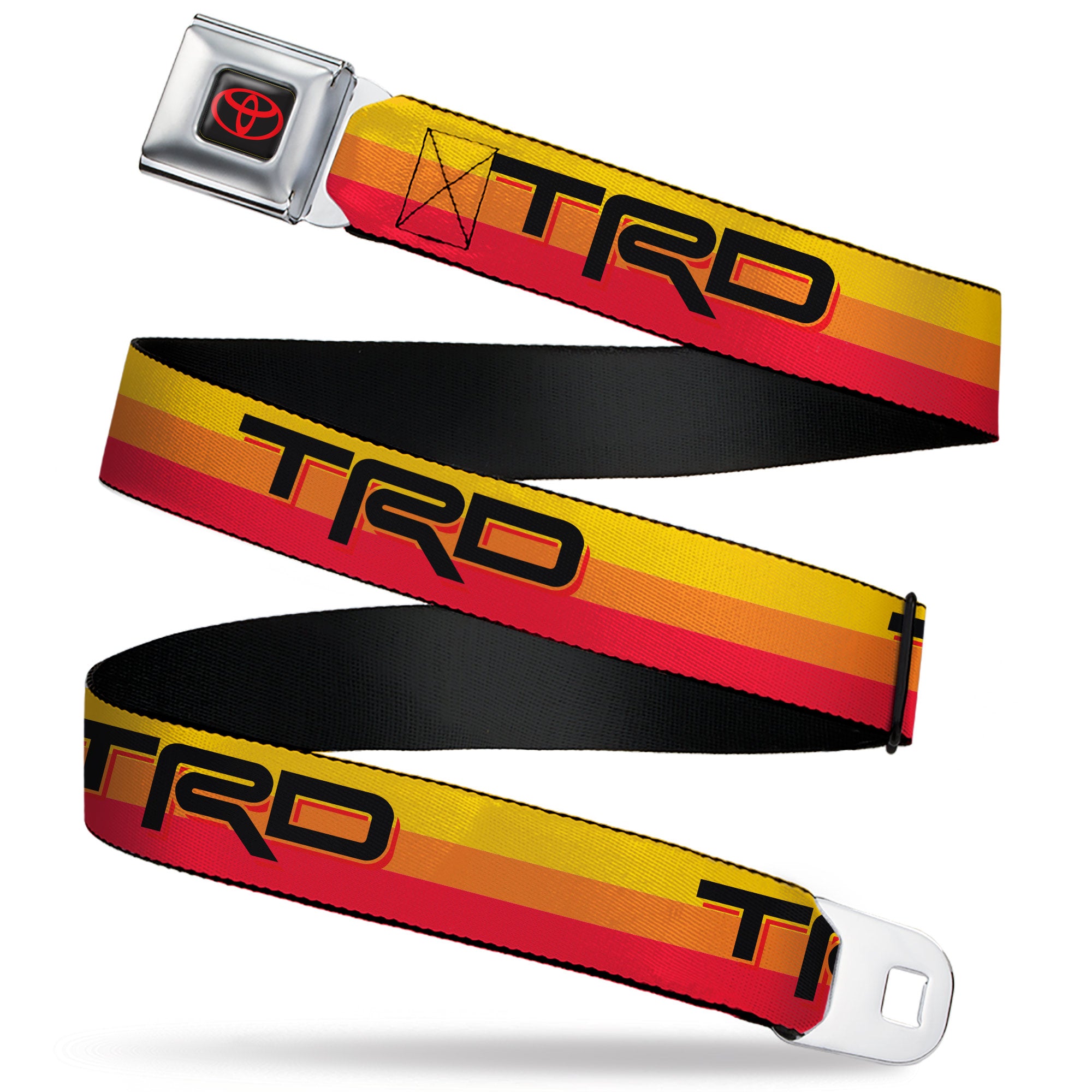 Toyota Logo Full Color Black/Red Seatbelt Belt - Toyota Racing Development TRD Logo Rally Stripe Sunset Webbing Seatbelt Belts Toyota