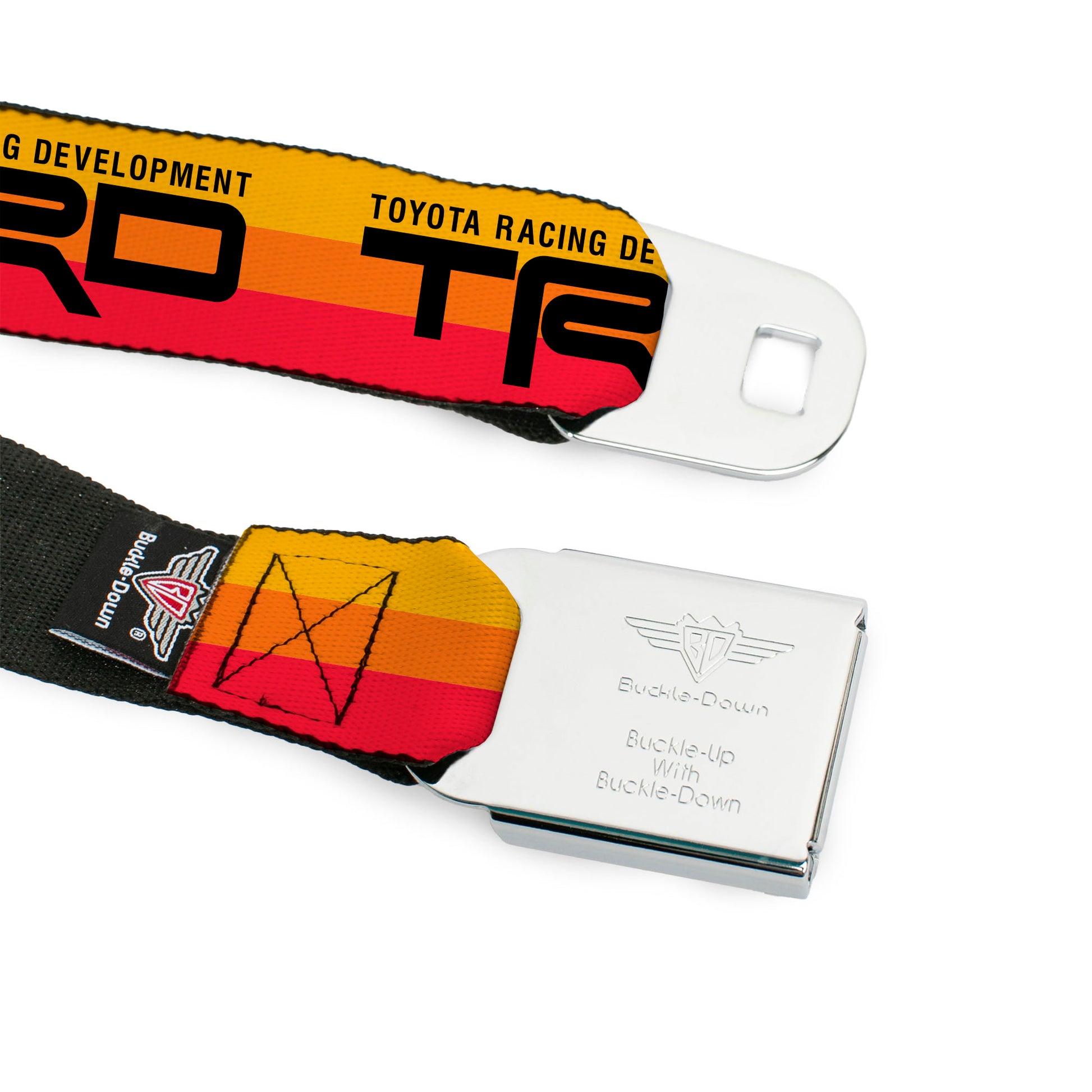 Toyota Racing Development TRD Logo Full Color Orange/Black Seatbelt Belt - TOYOTA RACING DEVELOPMENT TRD Logo Rally Stripe Sunset Webbing Seatbelt Belts Toyota