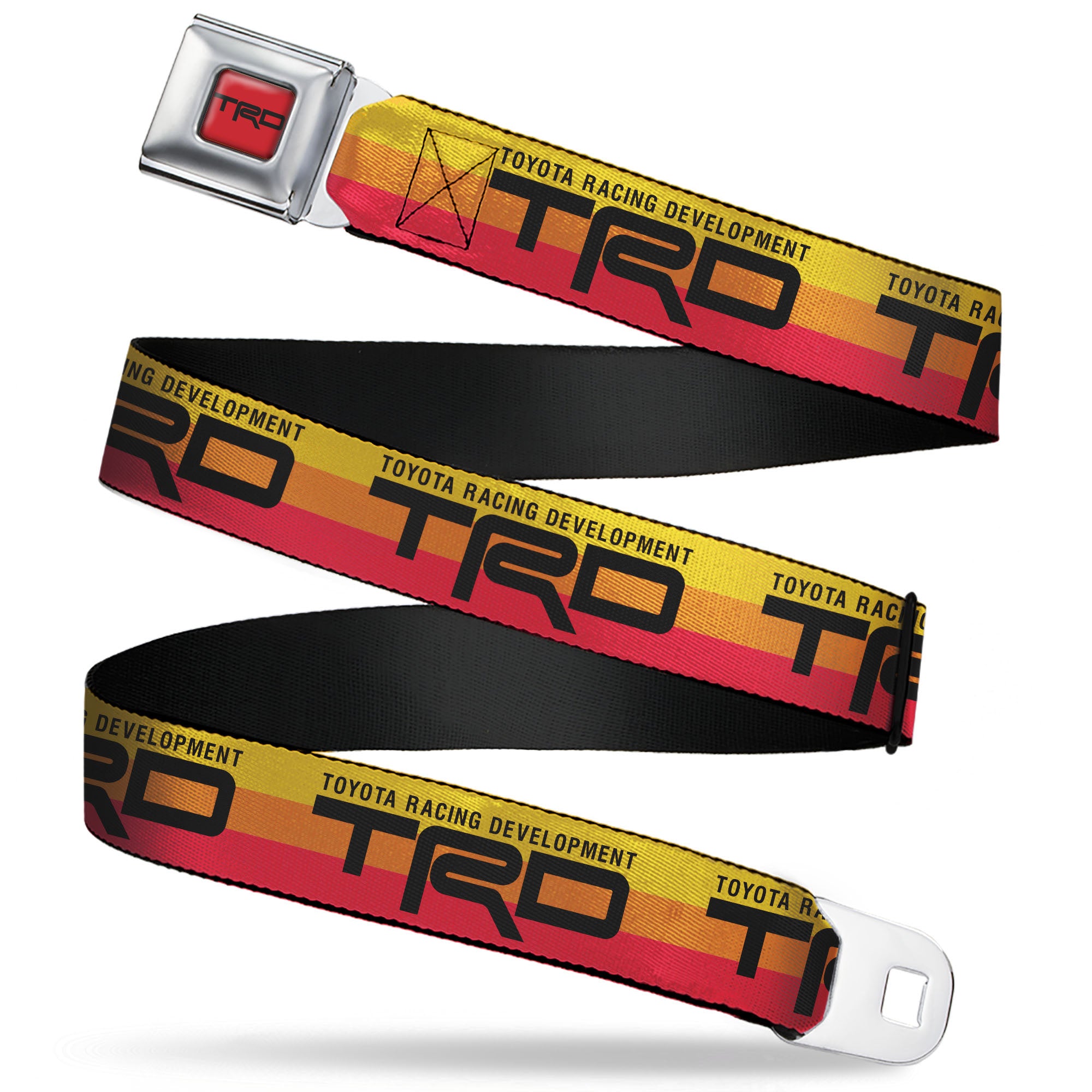 Toyota Racing Development TRD Logo Full Color Orange/Black Seatbelt Belt - TOYOTA RACING DEVELOPMENT TRD Logo Rally Stripe Sunset Webbing Seatbelt Belts Toyota