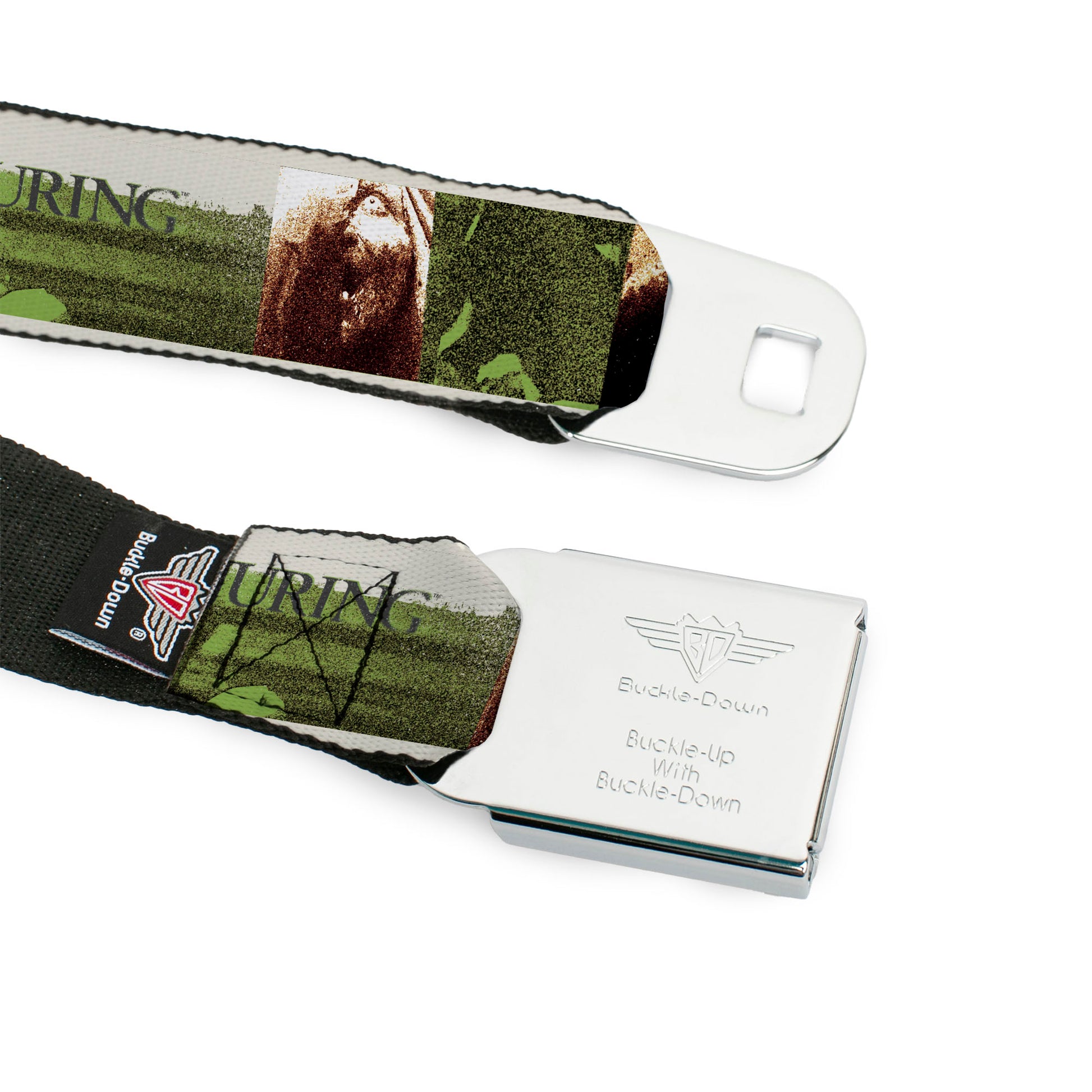 THE CONJURING Title Logo Full Color Black/White Seatbelt Belt - THE CONJURING Possession Scenes and Title Logo Webbing Seatbelt Belts The Conjuring