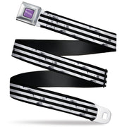 BEETLEJUICE Text Logo Full Color Purple/White Seatbelt Belt - Beetlejuice Suit Striping Black/White Webbing Seatbelt Belts Beetlejuice